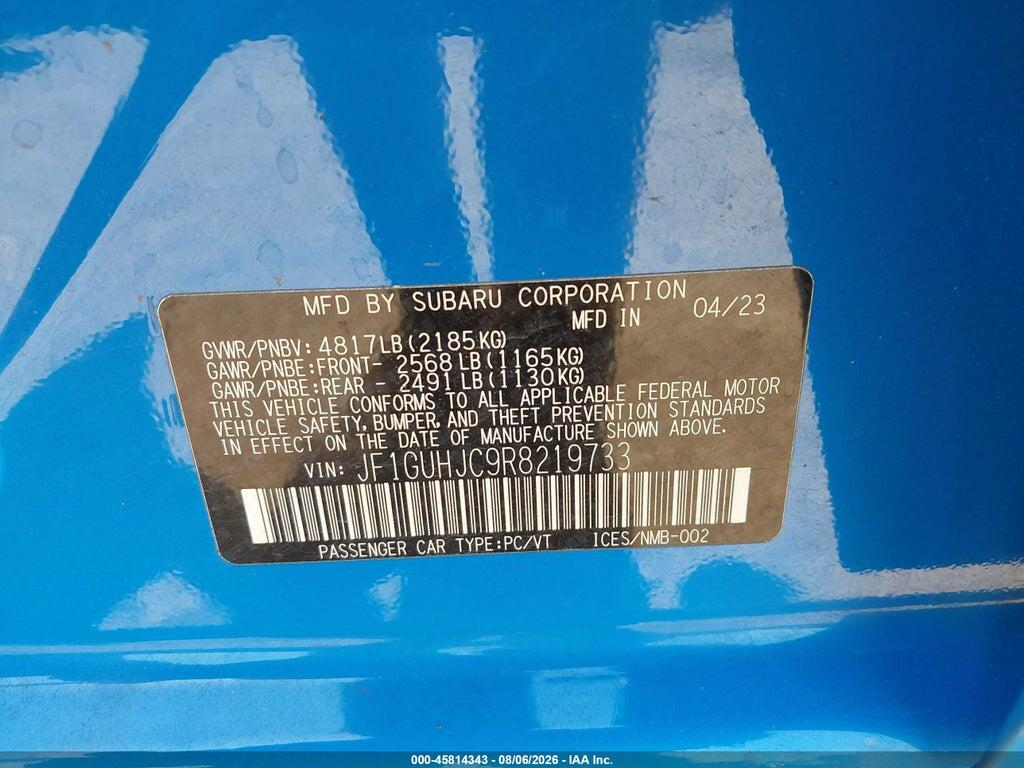 JF1GUHJC9R8219733 2024 SUBARU IMPREZA photo no. 9