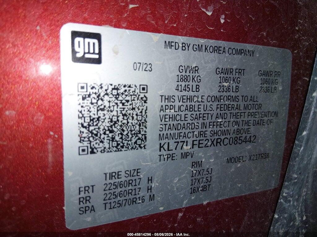 KL77LFE2XRC085442 2024 CHEVROLET TRAX photo no. 9