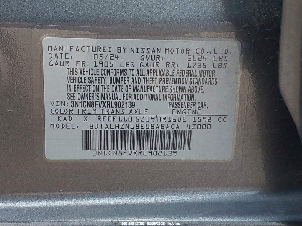 3N1CN8FVXRL902139 2024 NISSAN VERSA photo no. 9