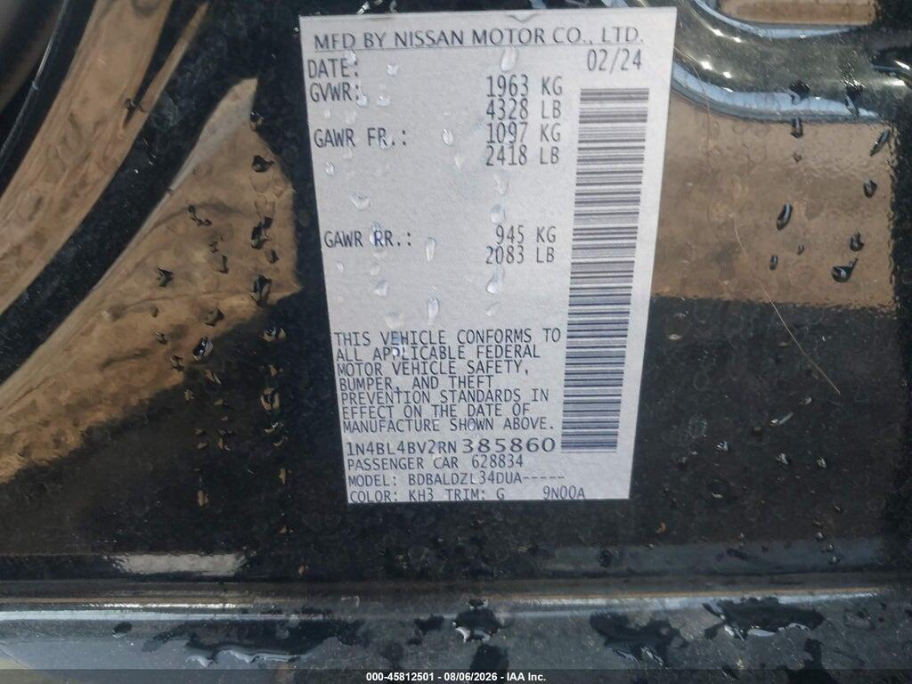 1N4BL4BV2RN385860 2024 NISSAN ALTIMA photo no. 9