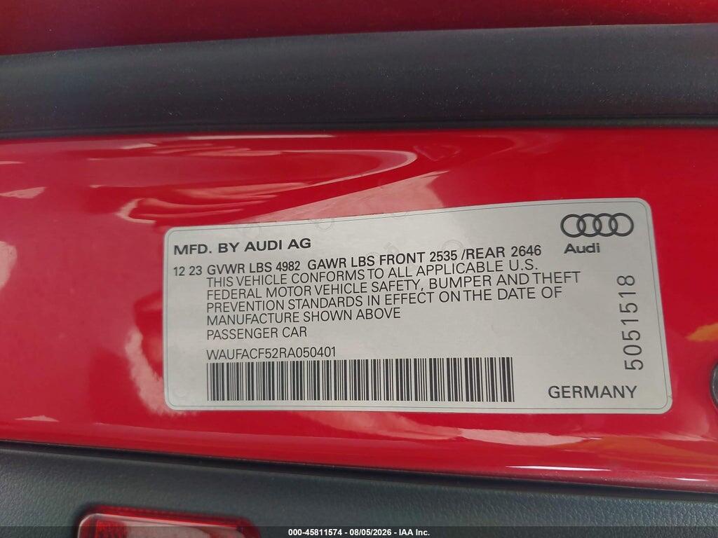 WAUFACF52RA050401 2024 AUDI A5 SPORTBACK photo no. 9