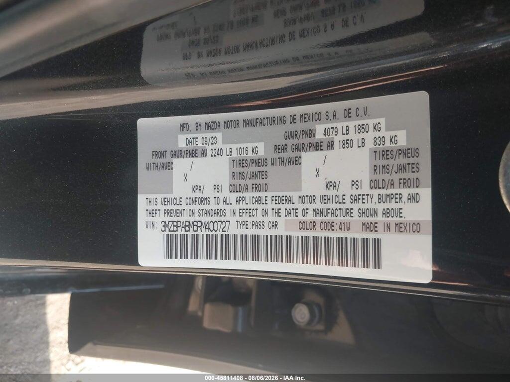 3MZBPABM6RM400727 2024 MAZDA MAZDA3 photo no. 9