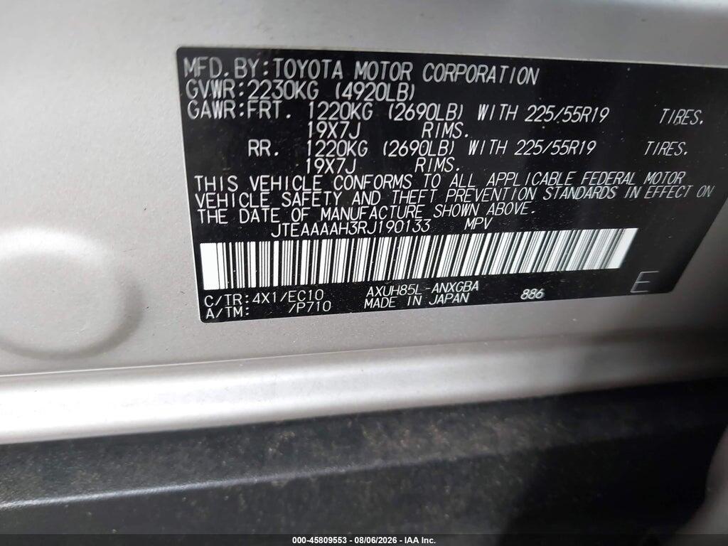 JTEAAAAH3RJ190133 2024 TOYOTA VENZA photo no. 9