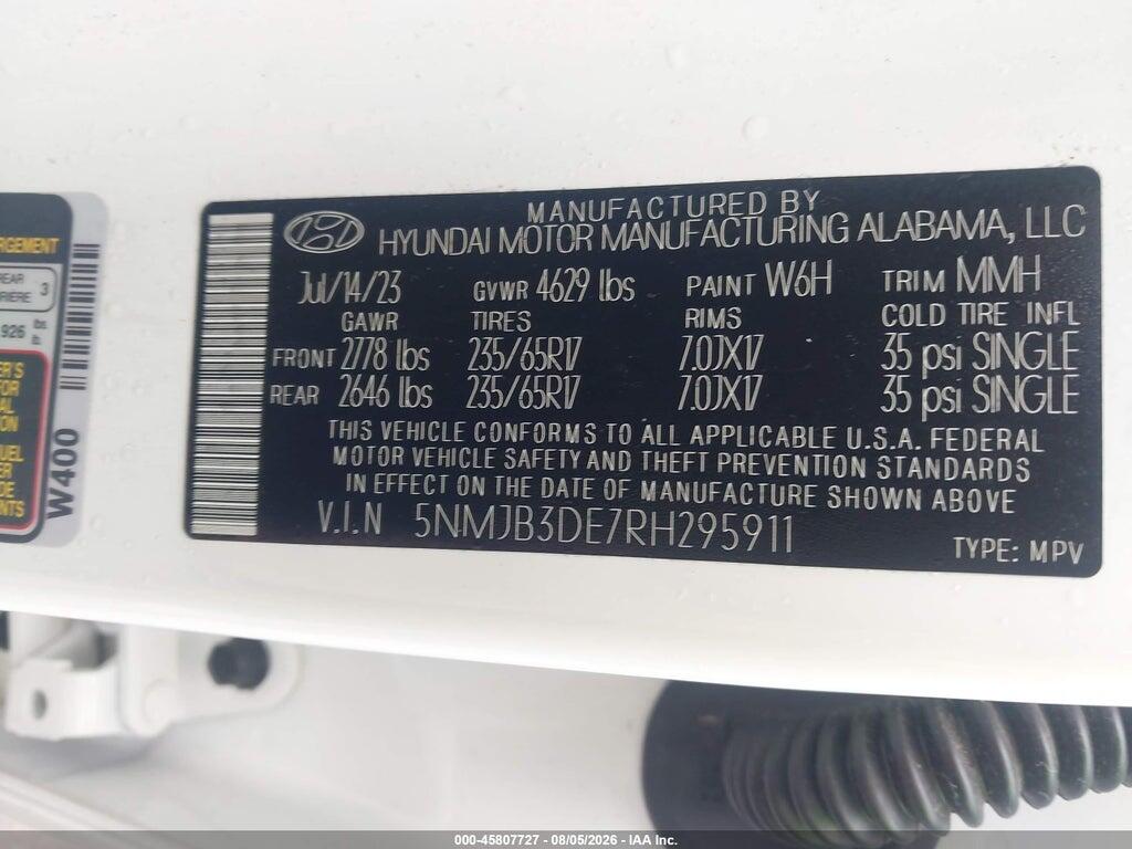 5NMJB3DE7RH295911 2024 HYUNDAI TUCSON photo no. 9