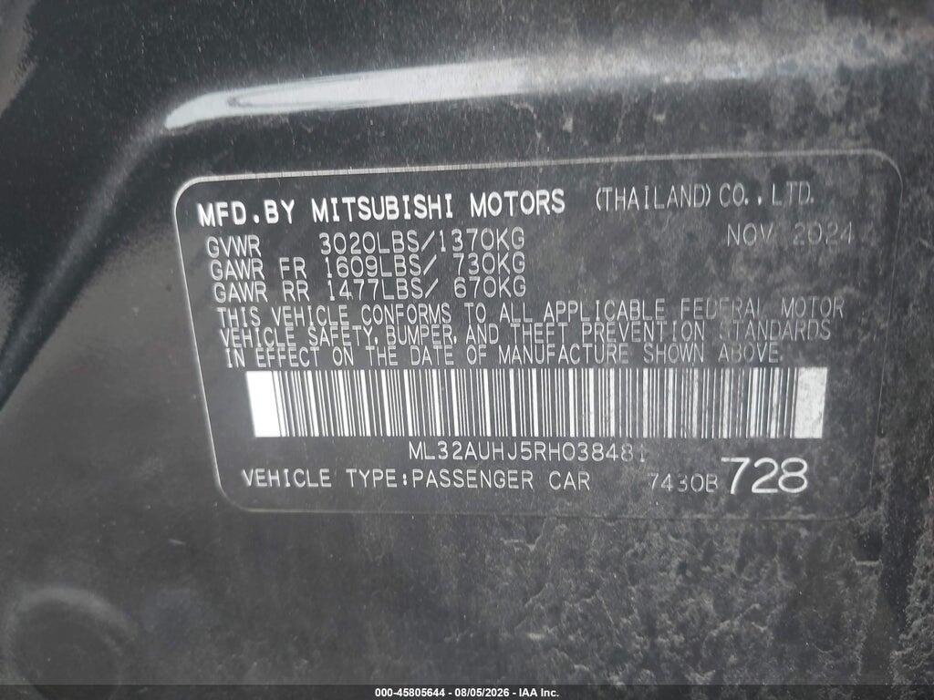ML32AUHJ5RH038481 2024 MITSUBISHI MIRAGE photo no. 9