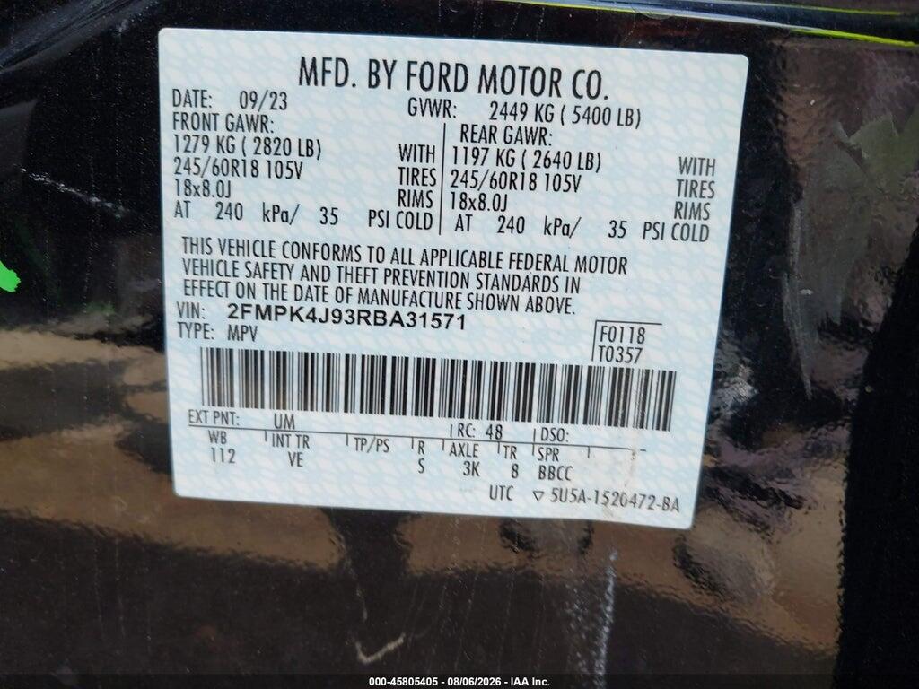 2FMPK4J93RBA31571 2024 FORD EDGE photo no. 9