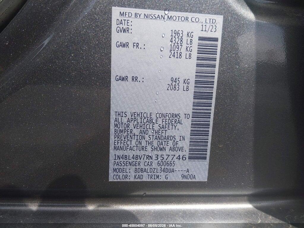 1N4BL4BV7RN357746 2024 NISSAN ALTIMA photo no. 9