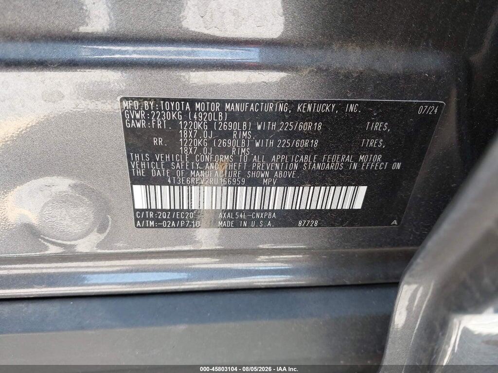 4T3E6RFV2RU166959 2024 TOYOTA RAV4 HYBRID photo no. 9
