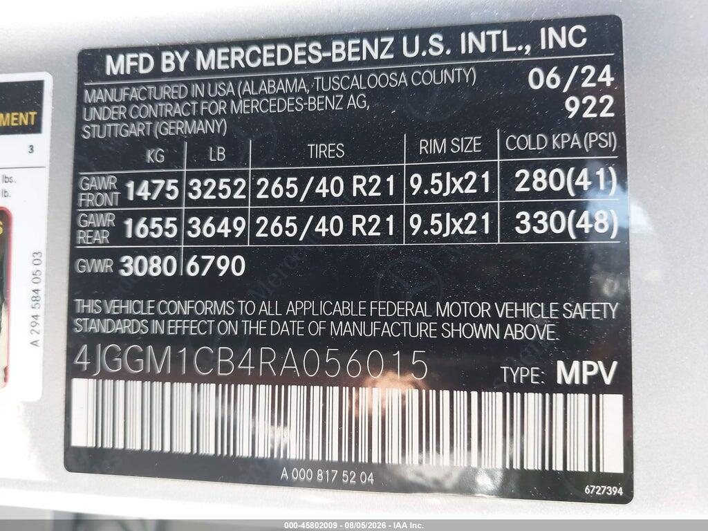 4JGGM1CB4RA056015 2024 MERCEDES-BENZ EQE 350 SUV photo no. 9