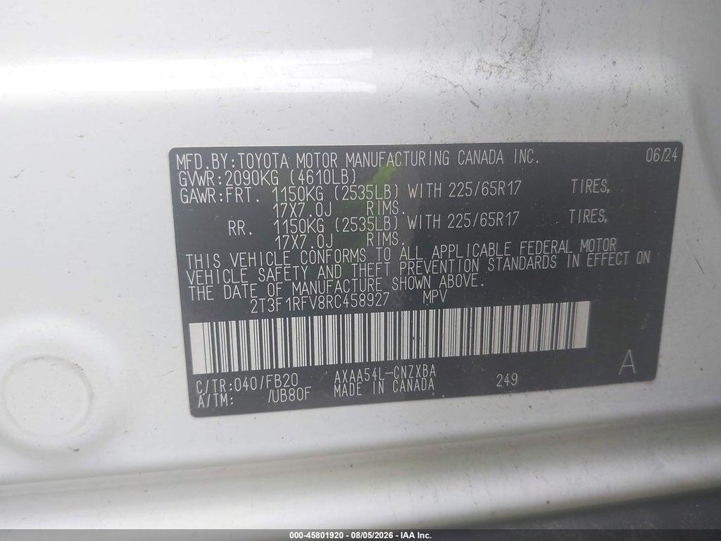 2T3F1RFV8RC458927 2024 TOYOTA RAV4 photo no. 9