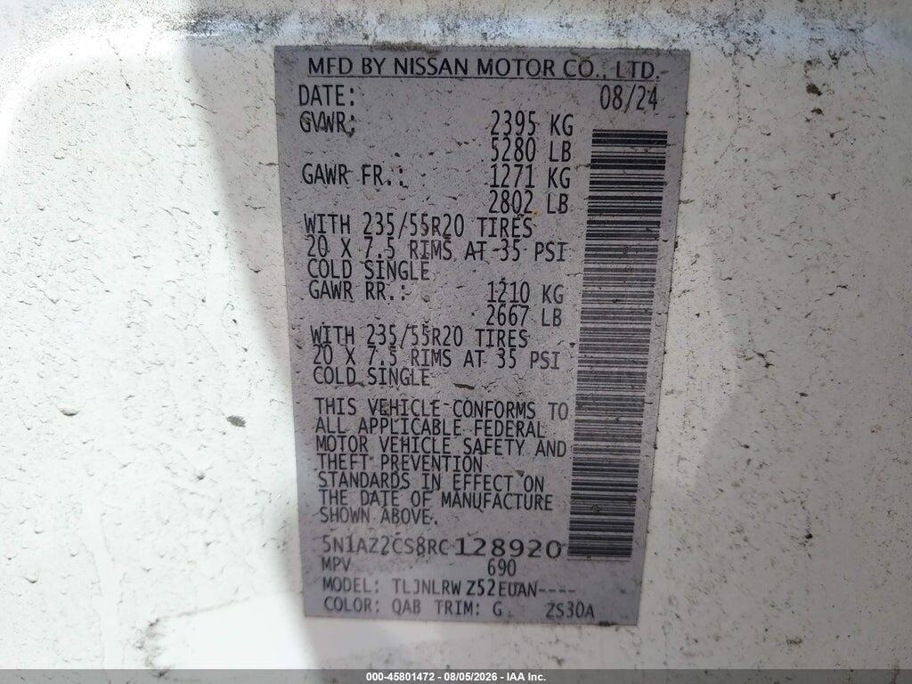 5N1AZ2CS8RC128920 2024 NISSAN MURANO photo no. 9