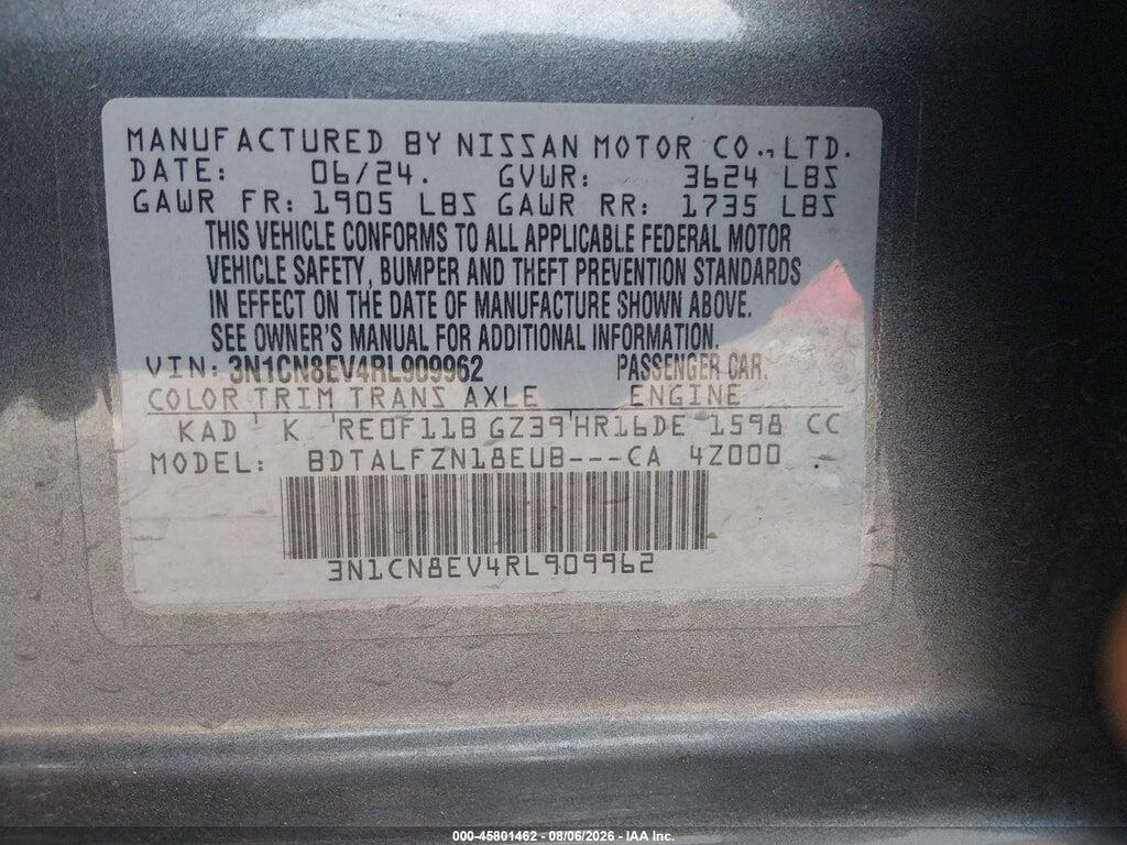 3N1CN8EV4RL909962 2024 NISSAN VERSA photo no. 9