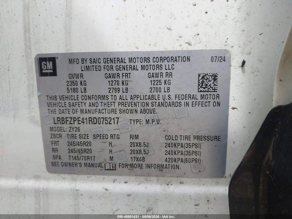 LRBFZPE41RD075217 2024 BUICK ENVISION photo no. 9