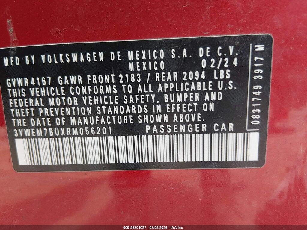 3VWEM7BUXRM056201 2024 VOLKSWAGEN JETTA photo no. 9