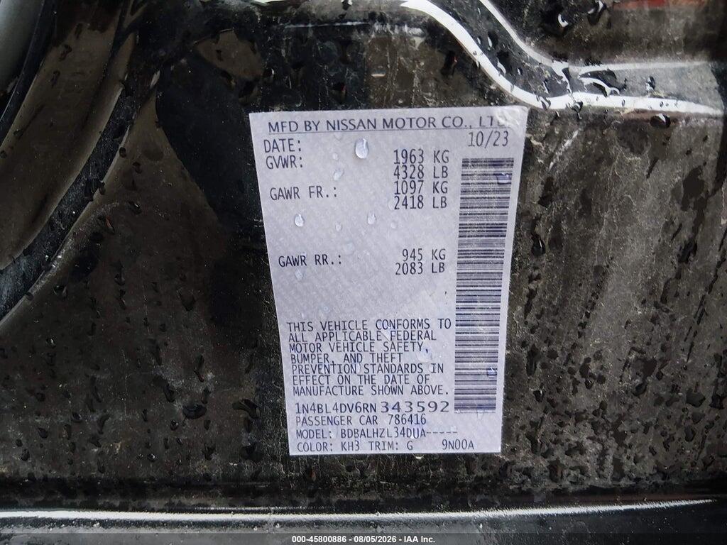 1N4BL4DV6RN343592 2024 NISSAN ALTIMA photo no. 9