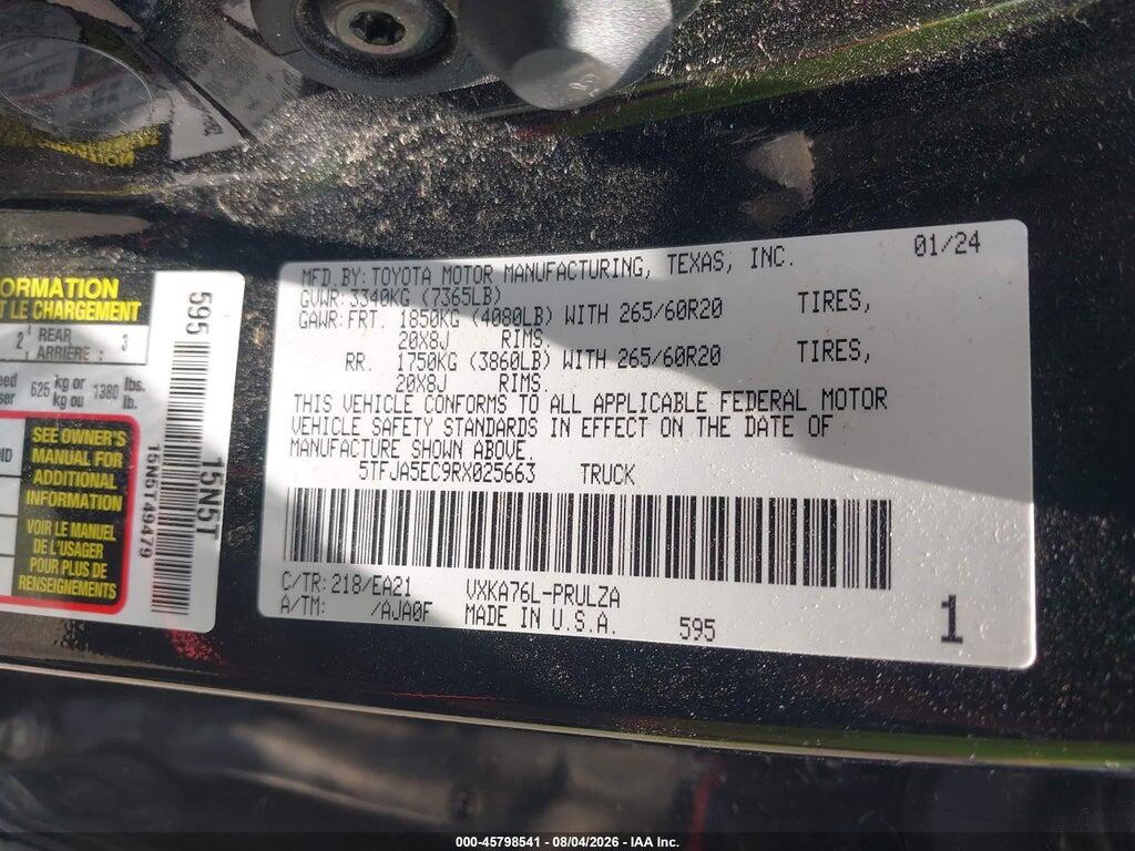5TFJA5EC9RX025663 2024 TOYOTA TUNDRA photo no. 9