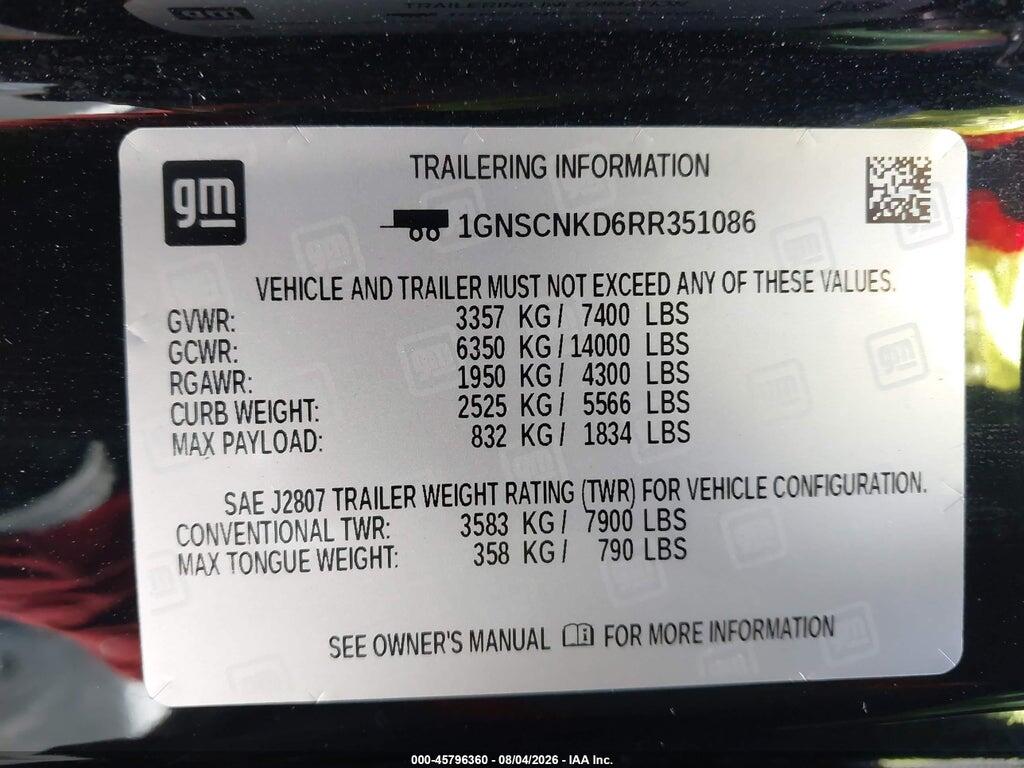 1GNSCNKD6RR351086 2024 CHEVROLET TAHOE photo no. 9