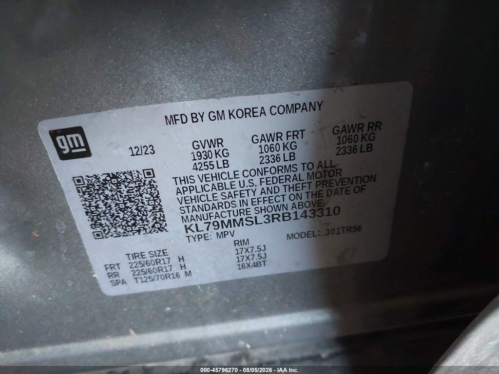 KL79MMSL3RB143310 2024 CHEVROLET TRAILBLAZER photo no. 9