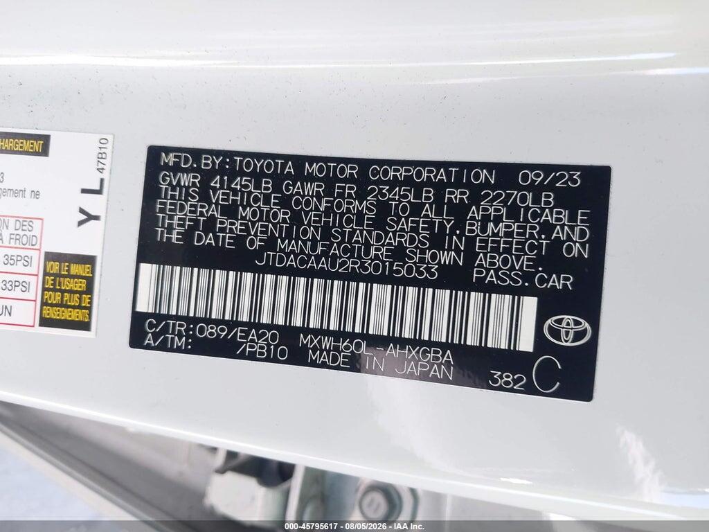 JTDACAAU2R3015033 2024 TOYOTA PRIUS photo no. 9