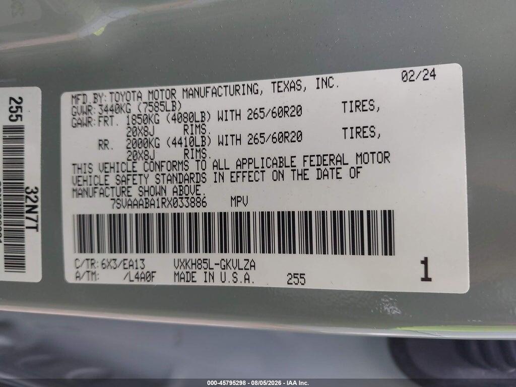 7SVAAABA1RX033886 2024 TOYOTA SEQUOIA photo no. 9