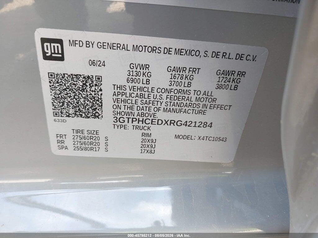 3GTPHCEDXRG421284 2024 GMC SIERRA 1500 photo no. 9