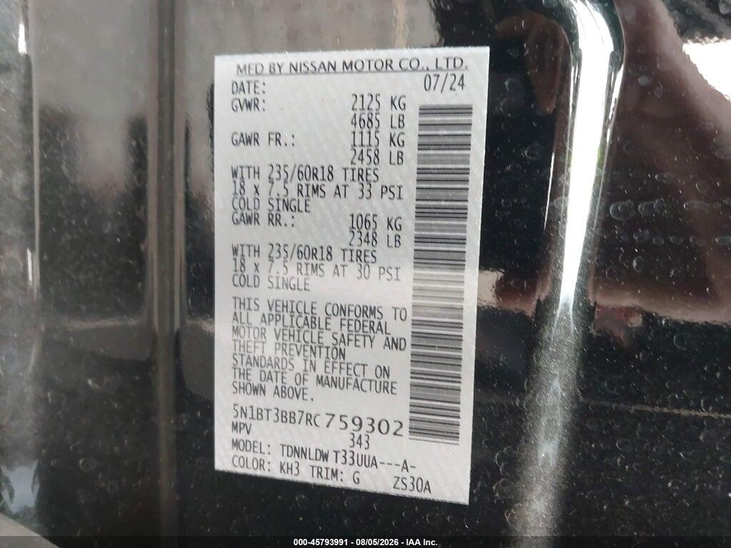 5N1BT3BB7RC759302 2024 NISSAN ROGUE photo no. 9