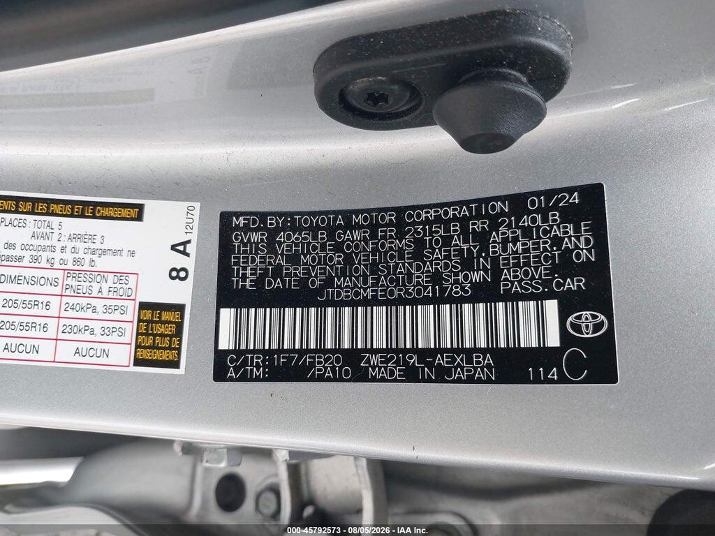 JTDBCMFE0R3041783 2024 TOYOTA COROLLA photo no. 9