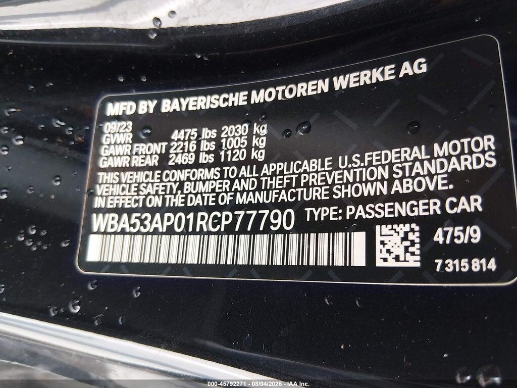 WBA53AP01RCP77790 2024 BMW 430I photo no. 9