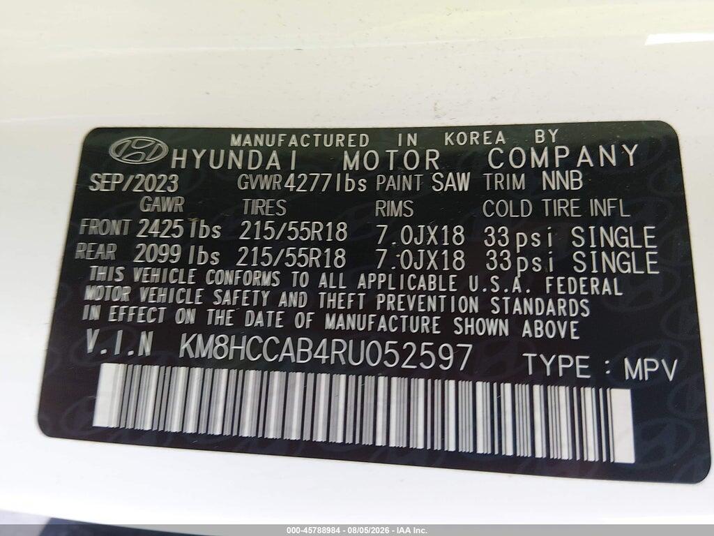 KM8HCCAB4RU052597 2024 HYUNDAI KONA photo no. 9