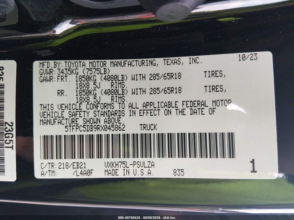5TFPC5DB9RX045862 2024 TOYOTA TUNDRA HYBRID photo no. 9