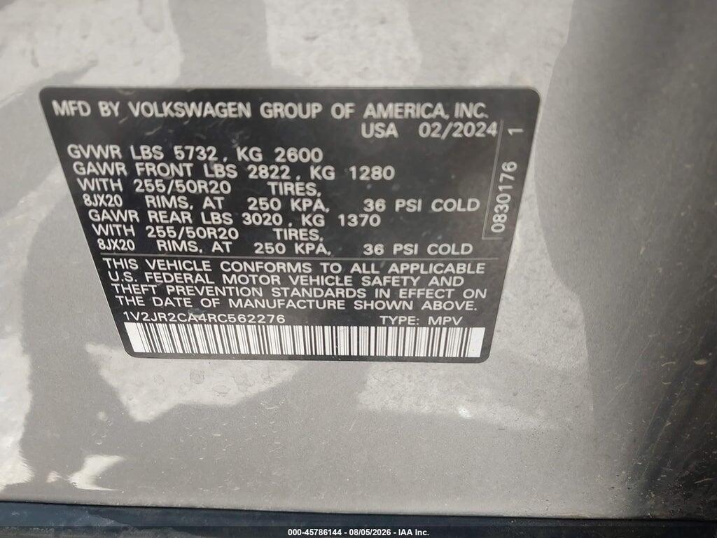 1V2JR2CA4RC562276 2024 VOLKSWAGEN ATLAS photo no. 9