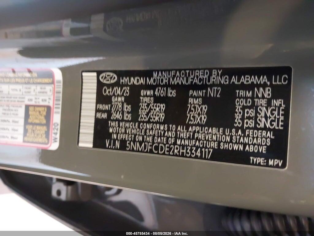 5NMJFCDE2RH334117 2024 HYUNDAI TUCSON photo no. 9