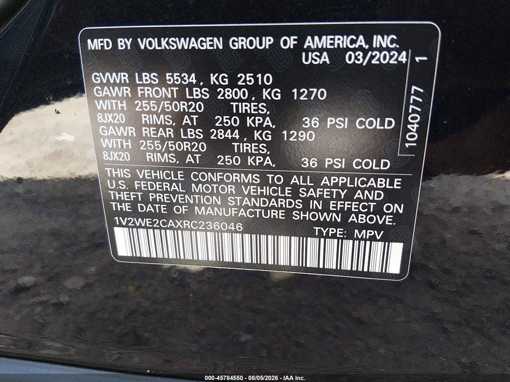 1V2WE2CAXRC236046 2024 VOLKSWAGEN ATLAS CROSS SPORT photo no. 9
