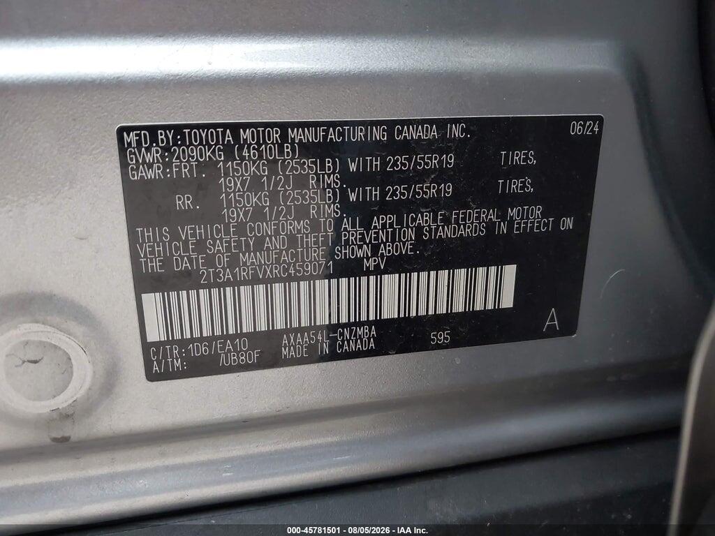2T3A1RFVXRC459071 2024 TOYOTA RAV4 photo no. 9