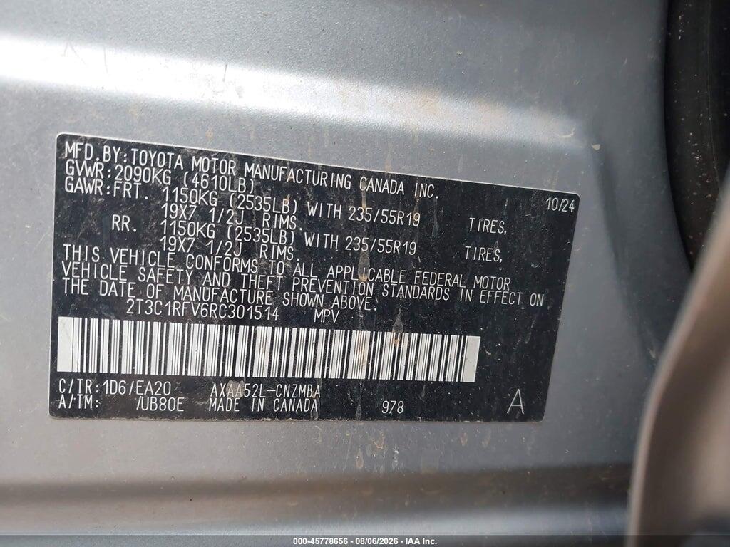 2T3C1RFV6RC301514 2024 TOYOTA RAV4 photo no. 9