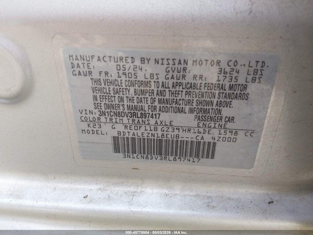 3N1CN8DV3RL897417 2024 NISSAN VERSA photo no. 9