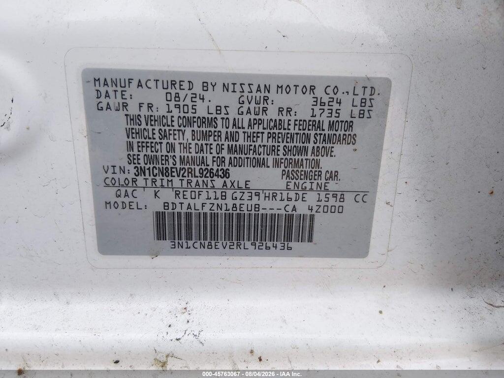 3N1CN8EV2RL926436 2024 NISSAN VERSA photo no. 9