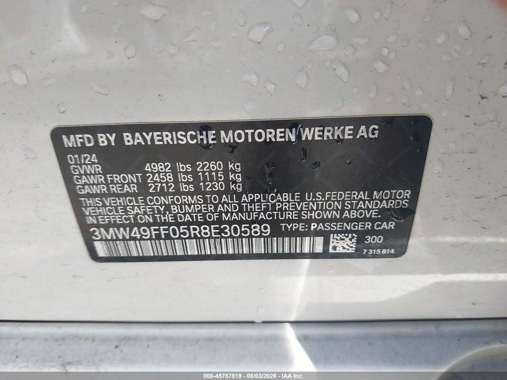 3MW49FF05R8E30589 2024 BMW M340I photo no. 9