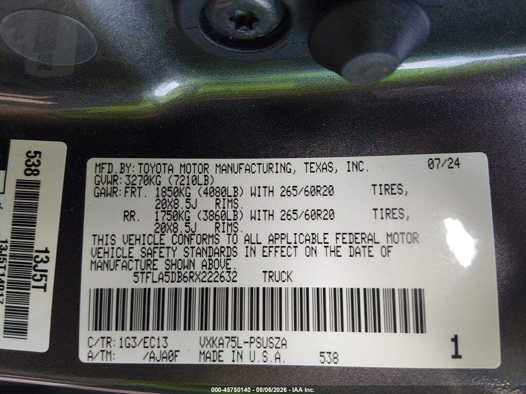 5TFLA5DB6RX222632 2024 TOYOTA TUNDRA photo no. 9