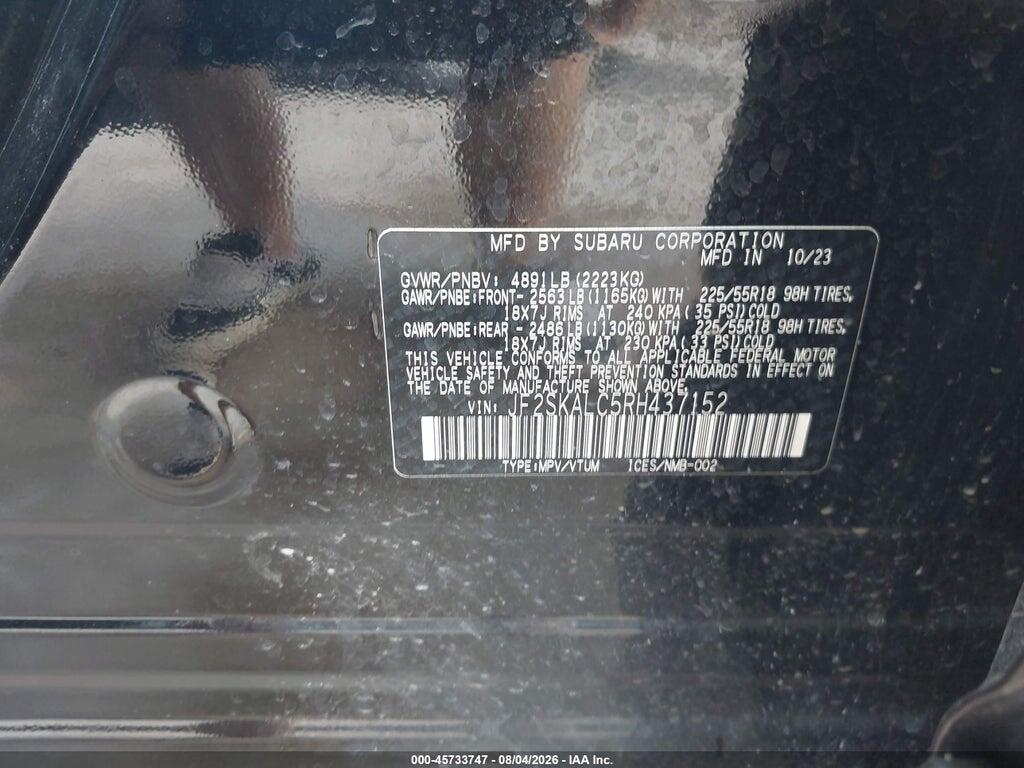 JF2SKALC5RH437152 2024 SUBARU FORESTER photo no. 9