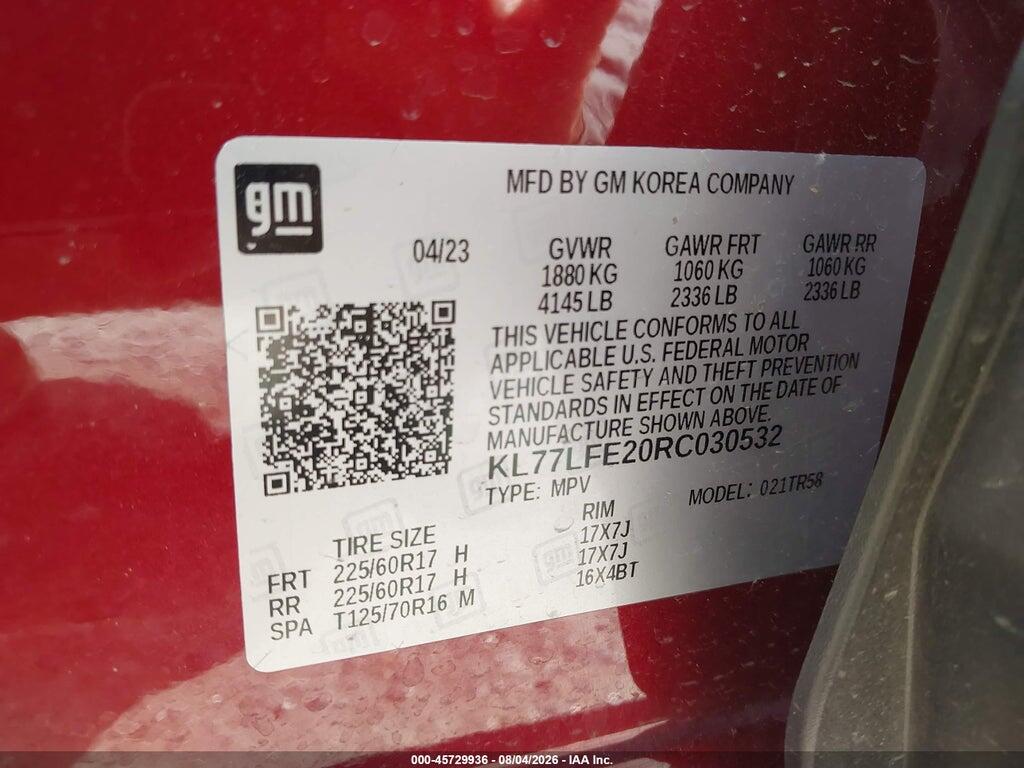 KL77LFE20RC030532 2024 CHEVROLET TRAX photo no. 9