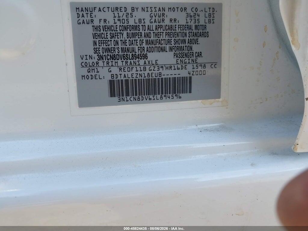 3N1CN8DV6SL894596 2025 NISSAN VERSA photo no. 9