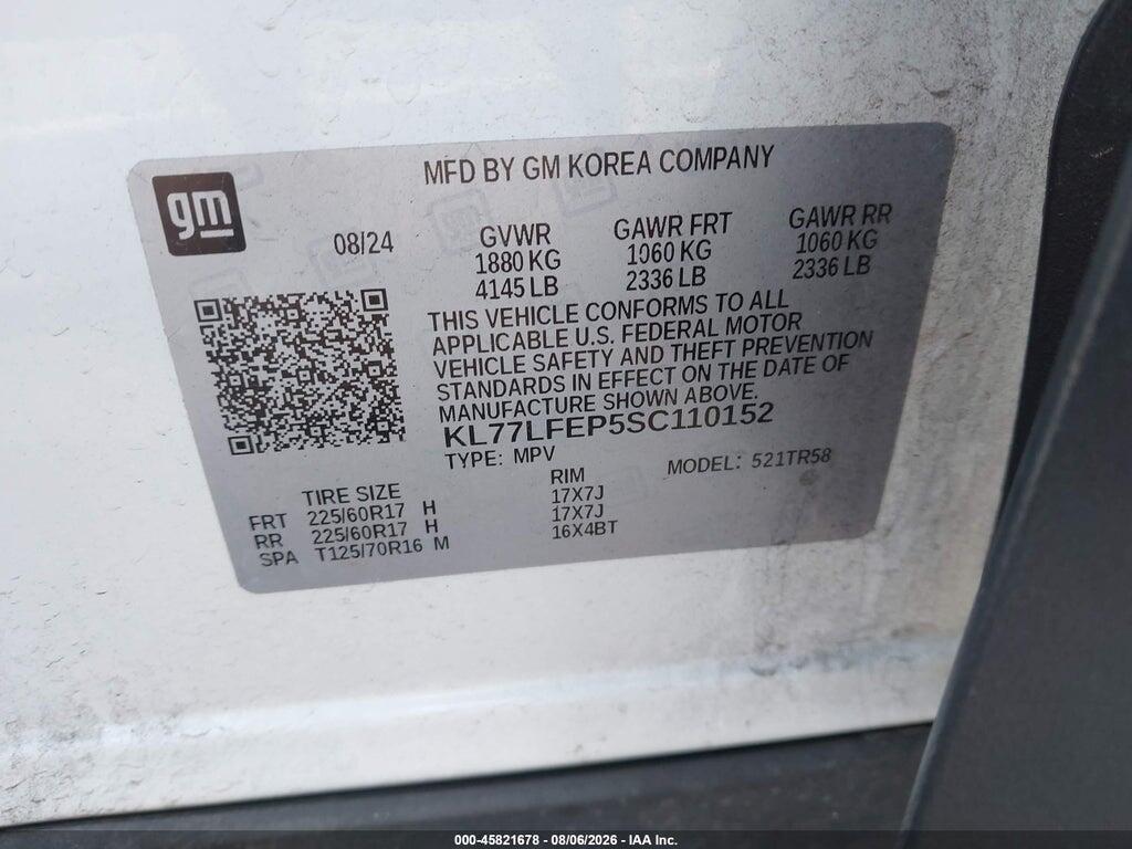 KL77LFEP5SC110152 2025 CHEVROLET TRAX photo no. 9