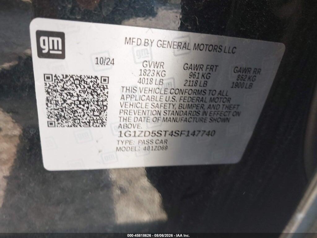 1G1ZD5ST4SF147740 2025 CHEVROLET MALIBU photo no. 9