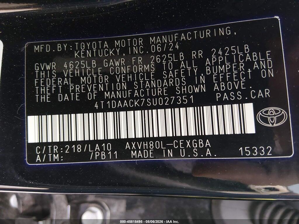 4T1DAACK7SU027351 2025 TOYOTA CAMRY photo no. 9