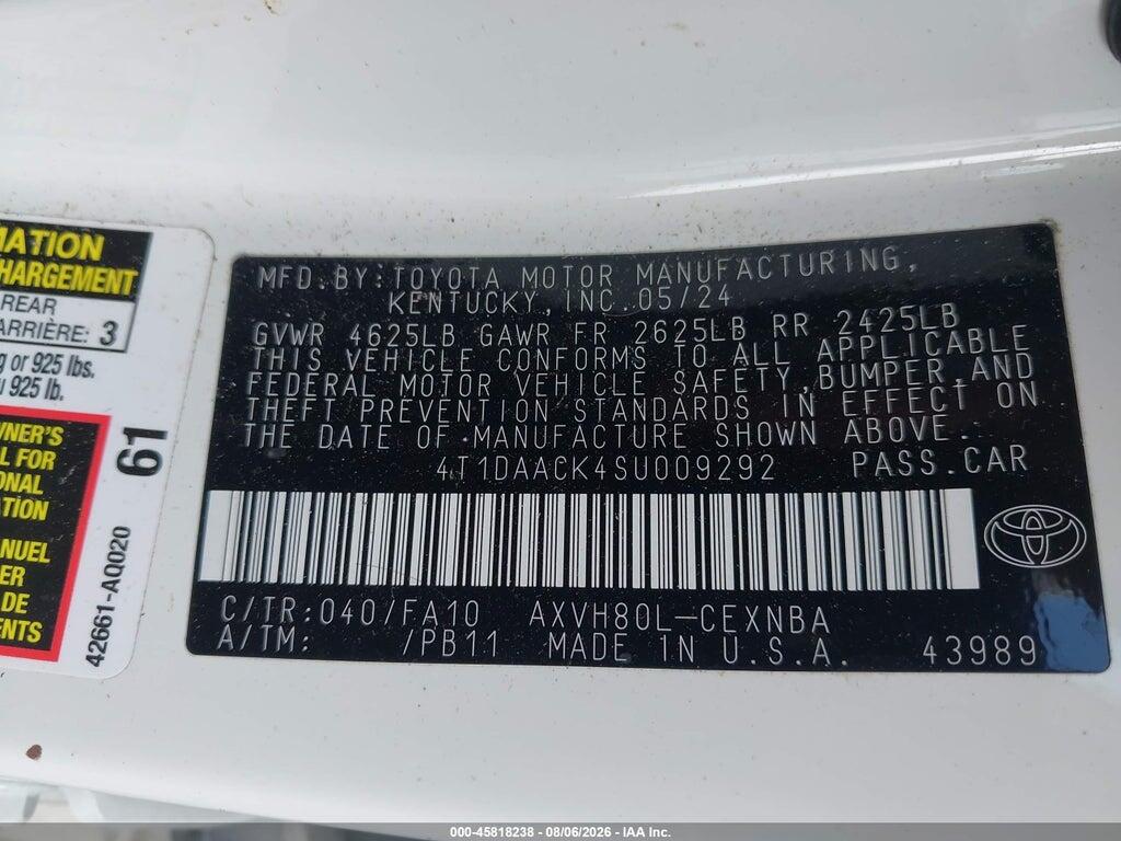 4T1DAACK4SU009292 2025 TOYOTA CAMRY photo no. 9