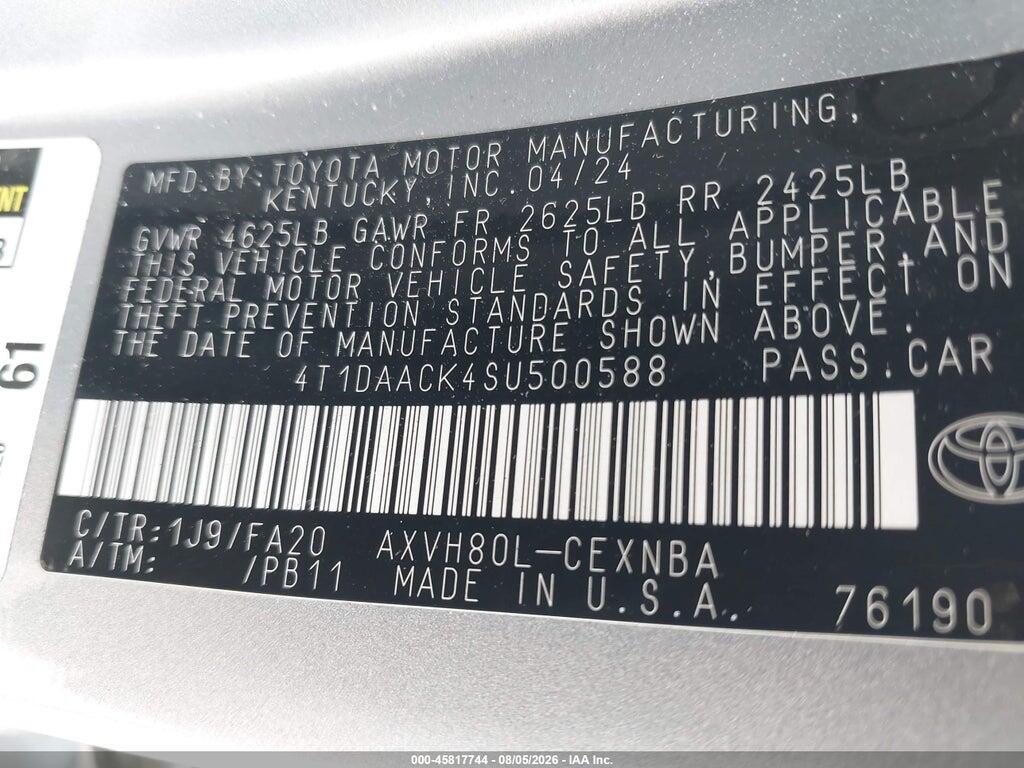 4T1DAACK4SU500588 2025 TOYOTA CAMRY photo no. 9
