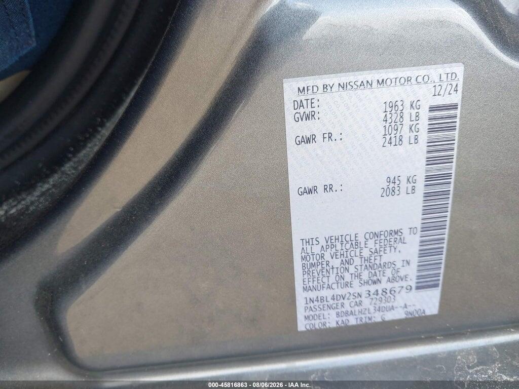 1N4BL4DV2SN348679 2025 NISSAN ALTIMA photo no. 9