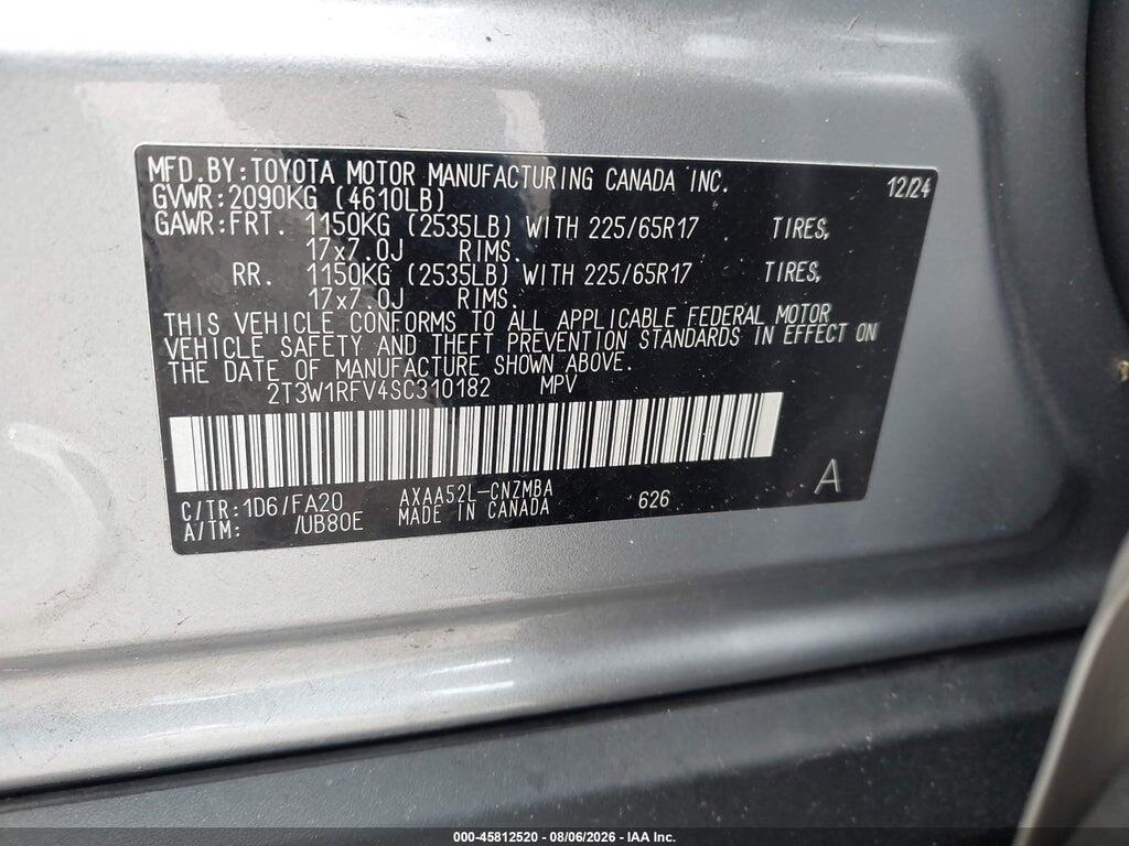 2T3W1RFV4SC310182 2025 TOYOTA RAV4 photo no. 9