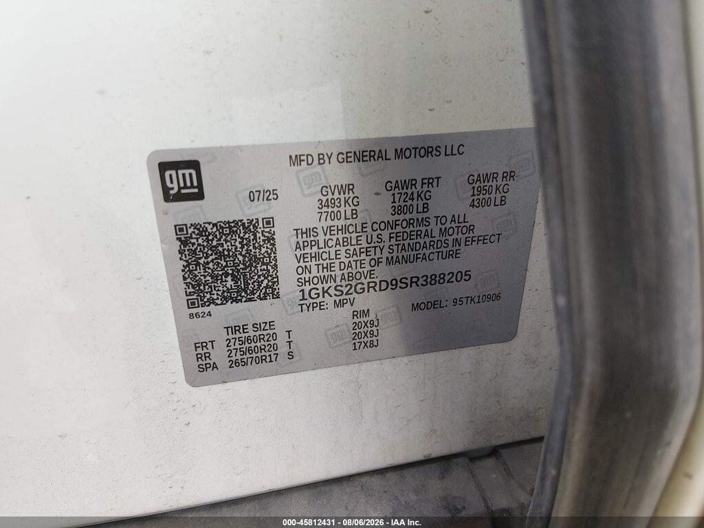 1GKS2GRD9SR388205 2025 GMC YUKON XL photo no. 9